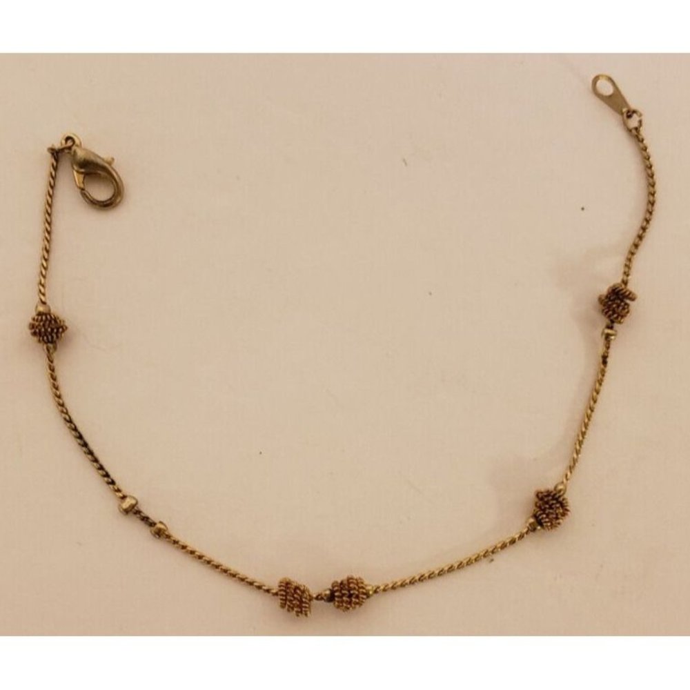 Bracelet Gold Tone Chain with Decorative Colied knots